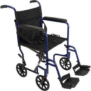 Aluminum Transport Wheelchair - Blue