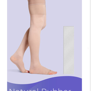 Natural Rubber Thigh-High - Beige 30-40mmHg