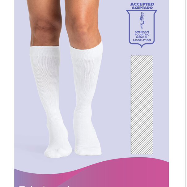 SIGVARIS Women's Diabetic Compression Socks - White 18-25 mmHg