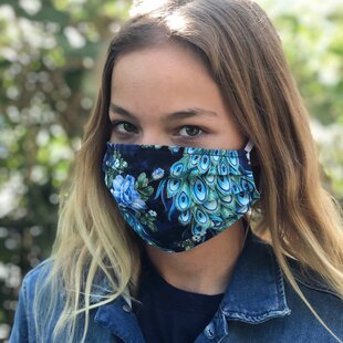 Face Cover - Reversible Peacock - Adult Med