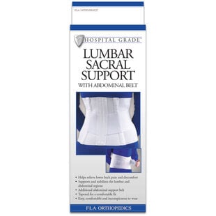 Lumbar Support Sacral W/Abdominal Belt 10 inches White