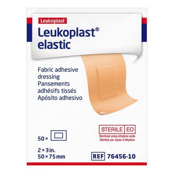 Leukoplast Strip 2x3 Elastic Patch Tan Sterile