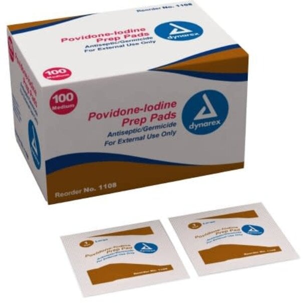Dynarex PVP Prep Pad  10% Povidone Iodine