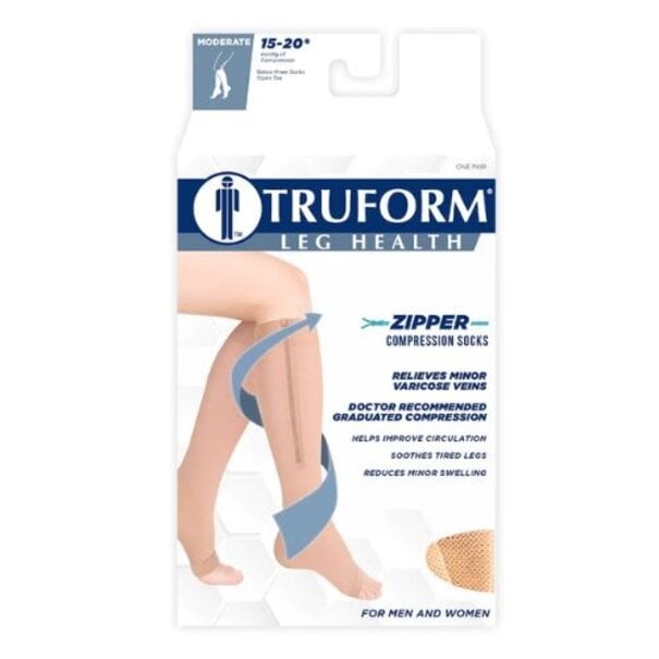 TRUFORM Zipper Compression Socks - 15-20 mmHg