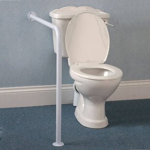 Wall to Floor Grab Bar - White