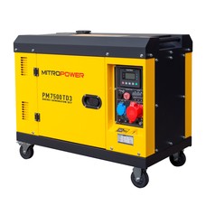 Mitropower PM7500TD3 - 170 kg - 7.5  kVA - 67 dB - Groupe électrogène
